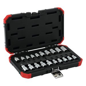 Jogo Soquetes 3/8+1/2 com 20 Pcs Torx E8-E20 T10-T55 Gedore