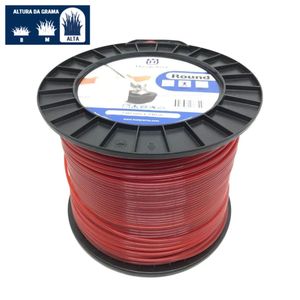 Fio Nylon 2,7mm Redondo Vermelho Rolo com 240 Metros Husqvarna Original